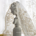 White Elegant Hollow Embroidery Tulle Lace Sheer Curtain